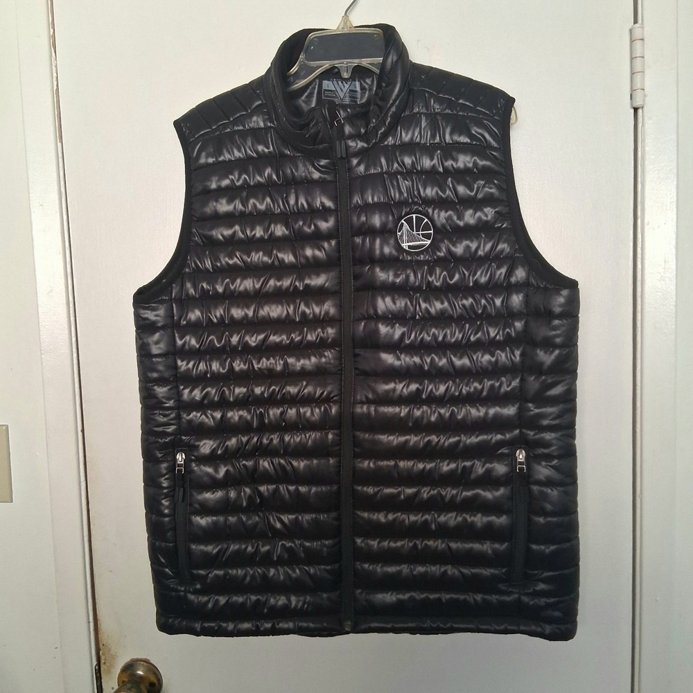 Levelwear NBA Golden State Warriors‎ Men's Large Black Puffer Packable Vest